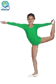 BODY DANZA IN LYCRA MANICA LUNGA VERDE BAMBINA